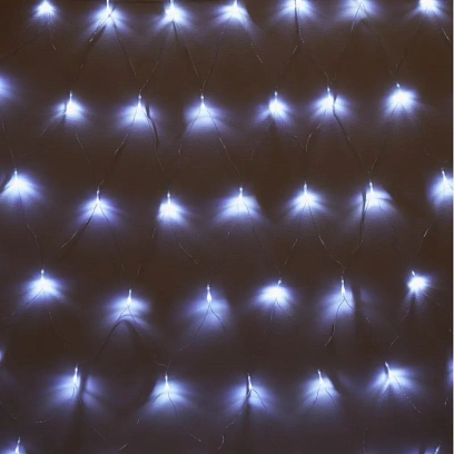 Гирлянда светодиодная  холодный бел, 96LED(1,5х1,5м) прозр пров  IP20