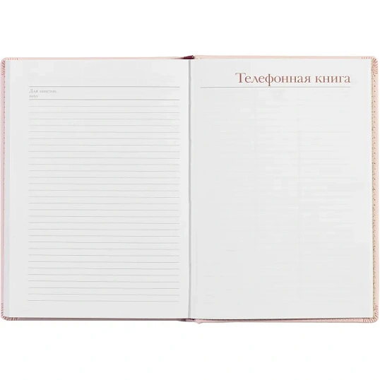 Ежедневник недатированный А5+, 136л, Velvet зефирный розовый  3-115/34