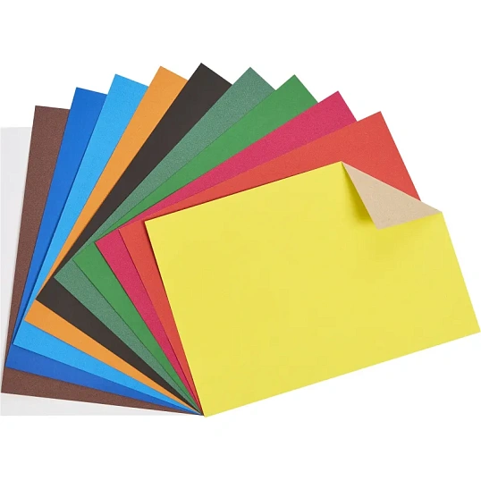 Картон цветной Выбор Есть 12л 12цв А4 немелован папка
