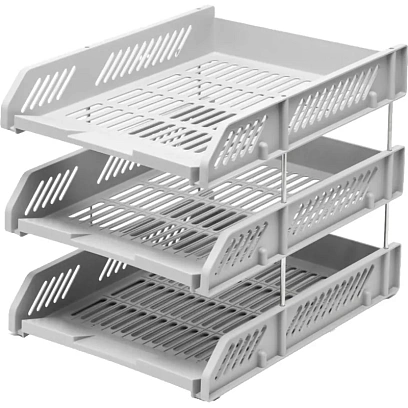 Лоток горизонтальный для бумагDeli E9209 набор 3шт на металл.стерж серый