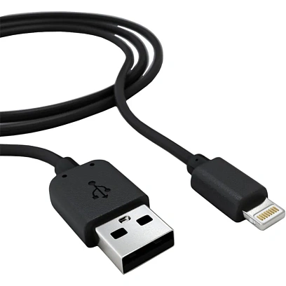 Кабель USB 2.0 - Lightning, М/М, 2 м, Red Line, чер, УТ000009514
