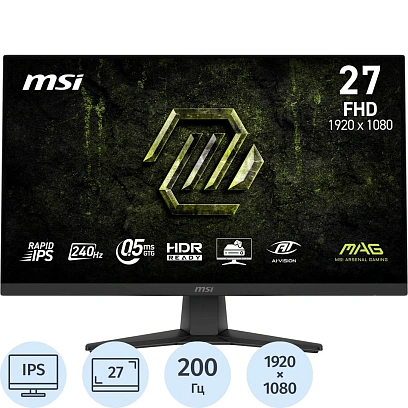 Монитор MSI MAG 272F 27 IPS/QHD/200Hz/0,5ms/HDMI/DP/300сd