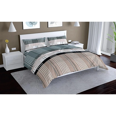 Постельное белье евро,Sharon,набивн.поплин 105г/м2 (нав.70х70-2шт),28077