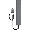 Разветвитель USB PERO MH07 USB-С/A TO SD+TF+3.5MM+USB-C+USB 3.0+3USB2.0,сер