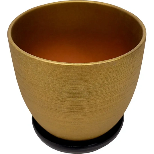 Горшок керамич.с подставкой,4,7л.,Д210 Ш210 В200,бронзовый(матовый),BH-06-3