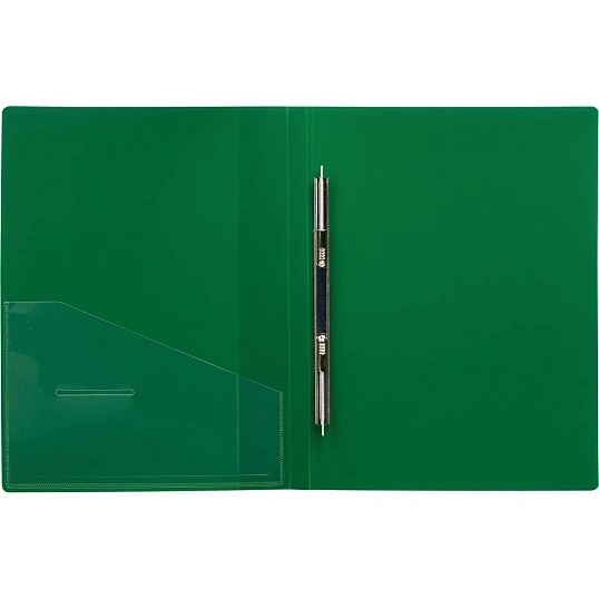 Скоросшиватель пластиковый с внутренним карманом Attache А4 зел 200л,0,7 мм