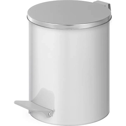 Ведро мусорное с педалью стальное круглое 7 л хром, 200 ммx230 мм