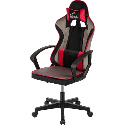 Кресло БР Комус Мебель Easy Game EGAME-908 LT ткань черный/красный, пластик