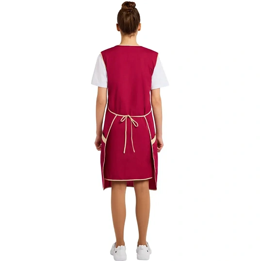 Фартук сарафан Маркет Мастер цвет малиновый/бежевый