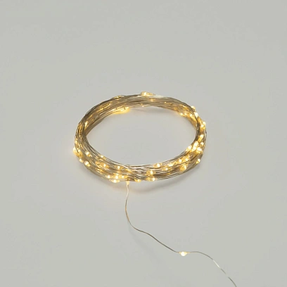 Гирлянда светодиодная 50 LED ламп, длина 500 cм, тепл.бел,1реж.арт.95938