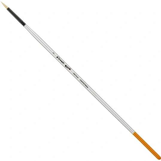 Кисть художественная Комус Арт синтетика жесткая, кругл., №3, длинная ручка