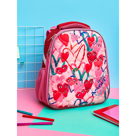 Ранец Комус Класс Basic Amour, розовый, 2 отд, эргоном спинка