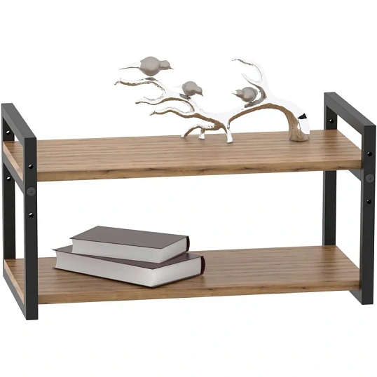 Полка TI_настен/настоль Комус Онега-7 290х580 мет чер/ЛДСП дуб вотан