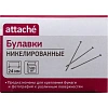 Булавки унив. ник. Attache, 24 мм, 500 штук, в картонной коробке