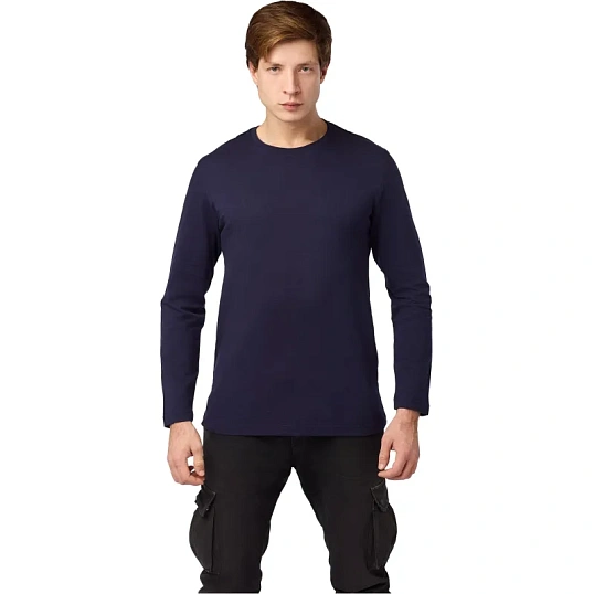Футболка (160 г.) с длинным рукавом т.-син.(M)