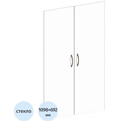 Дверь MON_Канц стеклянная 2 шт ДК 35 (18733) прозр