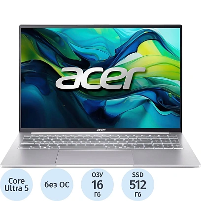 Ноутбук Acer SFL16-51M-58ED(NX.D3UCD.003)Ultra 5-115U/16Gb/512Gb/16/NoOS