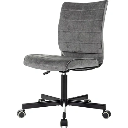 Кресло VB_EChair 303 серый Light-19 крестов. металл черный