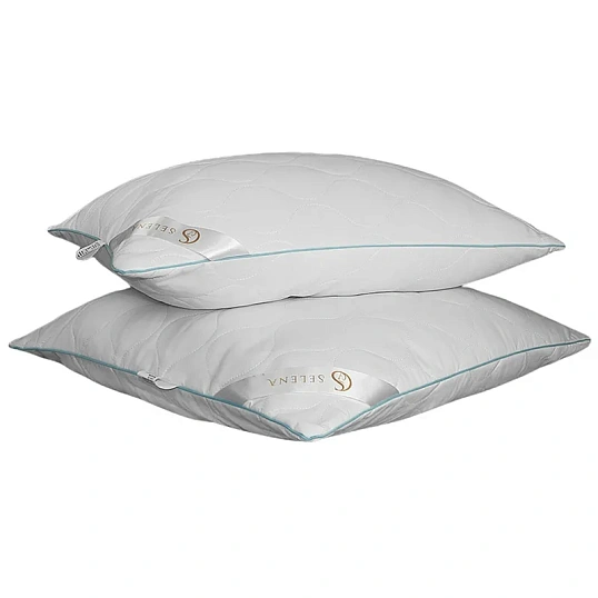 Подушка 50х70 стеганная (микрофибра/лебяжий пух), белый