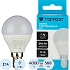 Лампа светодиодная Topfort E14 7W 4000K шар
