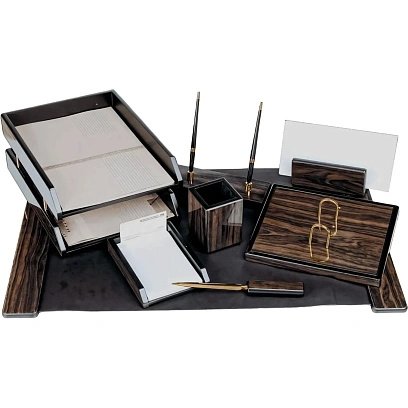 Набор настольный MDF 8FE-1A на 8 предметов, ламинат, черное дерево