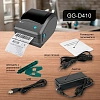 Этикет-принтер G&G GG-D410 203dpi 152мм/с/USB для печ.накл. черный