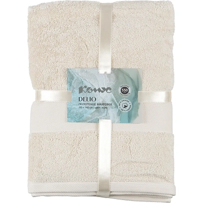 Полотенце махровое Делио Комус/аквасофт 550г/м2, 70x140, экрю