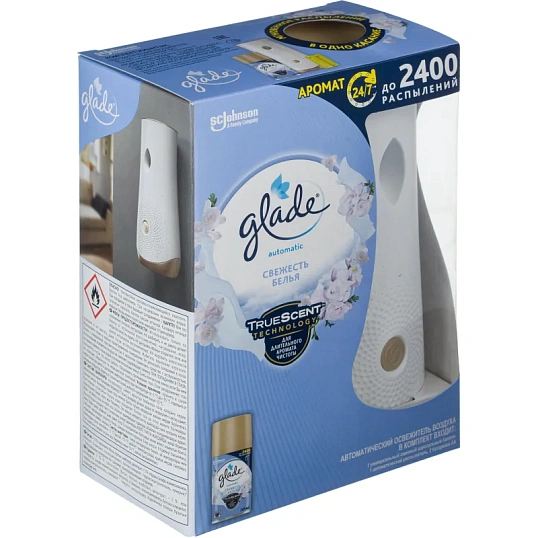 Освежитель воздуха автоматический Glade Automatic+смен.бал Свеж бел 269мл