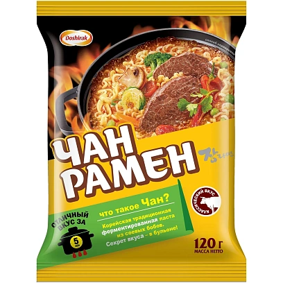 Лапша Чан Рамён традиционная корейская б/п с приправ (брикет), 120гx20шт/уп