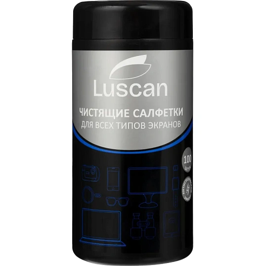 Салфетки д/экранов Luscan, туба, пов/пл, 100 шт, 130х150