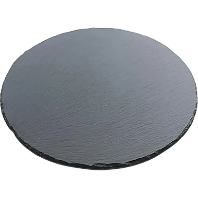 Блюдо для подачи круглое d=25 см. h=0,8 см. черное, сланец MGprof,  68711