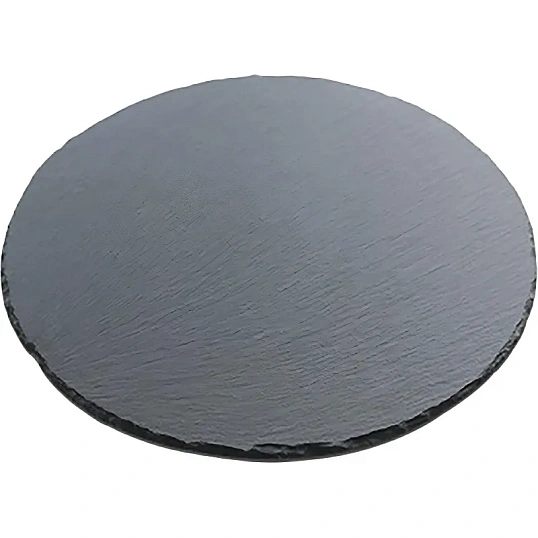 Блюдо для подачи круглое d=25 см. h=0,8 см. черное, сланец MGprof,  68711