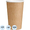Стакан одноразовый бум. 1-сл 400мл 18OZ КРАФТ 1000шт/кор