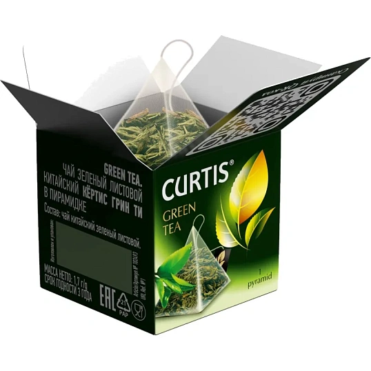 Чай Curtis Green Tea зеленый среднелистовой, 300 пирамидок/уп