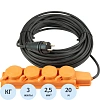 Удлинитель бублик КГ 3x2,5кв.мм. 20м 10А 4 гнезда с/з, с/загл.,IP44,10А-16А