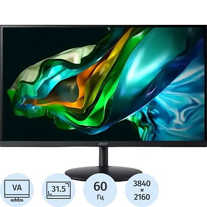 Монитор Acer 31.5 SH322QKbmiiphx VA WQ HD 2K  4ms HDMI DP HAS Piv 60Hz