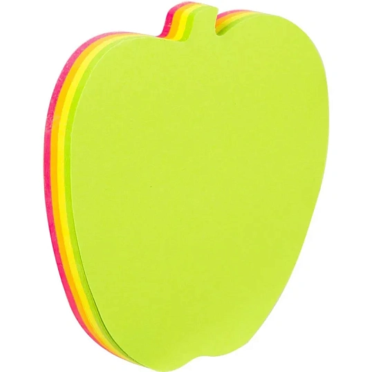 Стикеры с клеевым краем Deli 76х76 мм,20 листов,неон-е,форма в асс-те      