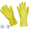 Перчатки резиновые латекс хлопковое напыление желтый р-р L ЭКОНОМ 12пар/уп