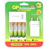 Зарядное устройство GP 270AAHC/CPB-2CR4, 4 слота + 4 акк. 2700 mAh