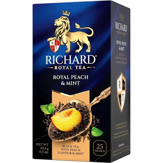 Чай Richard Royal Peach & Mint черный, ароматизированный, 25 сашет