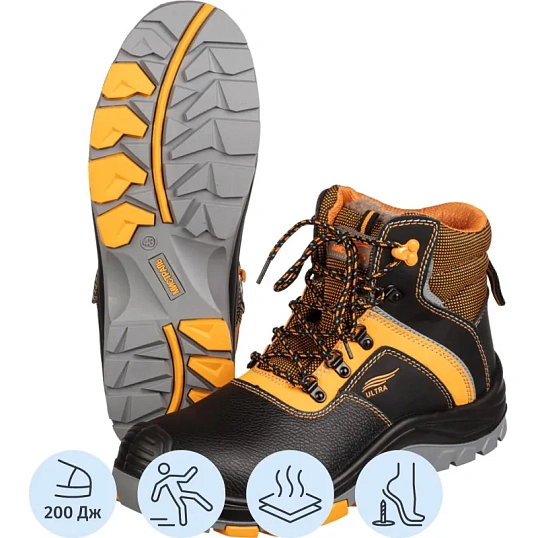 Ботинки Мистраль ULTRA ПУ/Р с КП и АС шерст. мех р38 (128709)