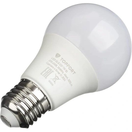 Лампа светодиодная Topfort E27 7W 3000K груша