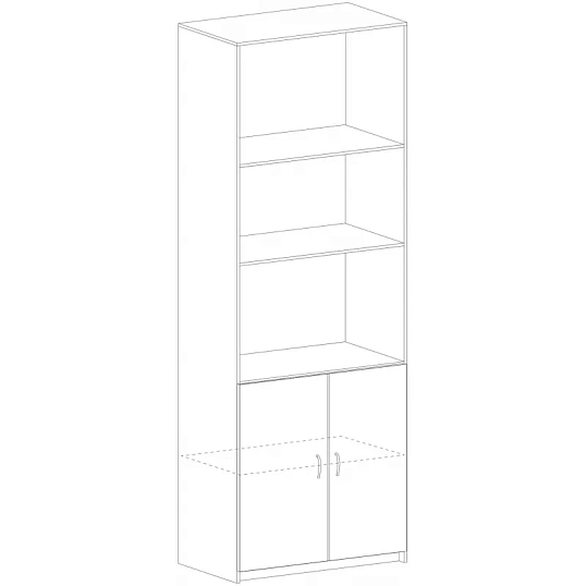 Шкаф SP Бюджет   полузакр 2552 (651,879) дуб ш.св/серый 1810(430/030)