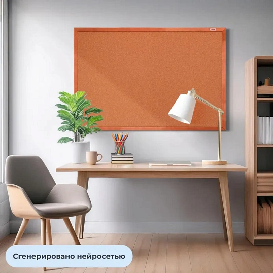 Доска пробковая 100х150 Комус Premium деревян. рама