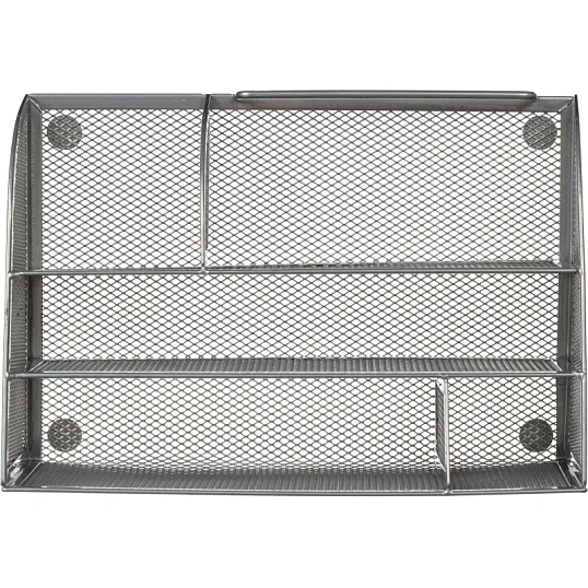 Подставка-органайзер д/канц.мелочей Комус 5отд мет сетка 255х180х105мм сере