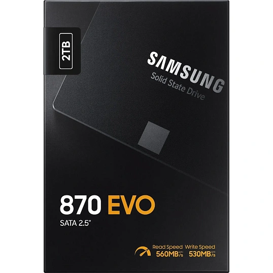SSD накопитель Samsung SSD 870 EVO, 2000GB, 2.5 7mm, SATA3(MZ-77E2T0BW)