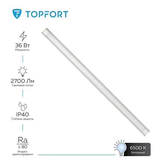 Светильник светодиодный TOPFORT СПО-СВЕТ-36-1200-6500