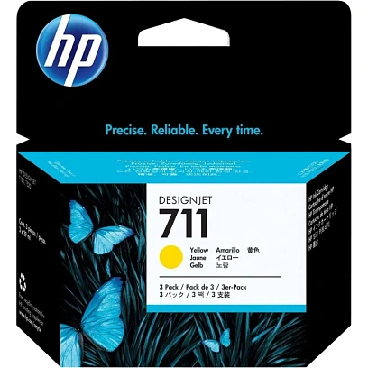 Картридж струйный HP 711 CZ136A жел. для DgnJ T120/520 (3шт/уп)