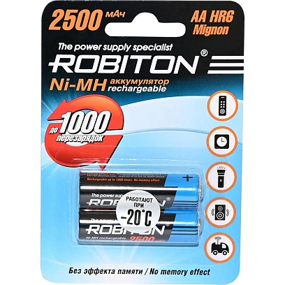 Аккумулятор ROBITON 2500MHAA-2, BL2, 2шт/уп