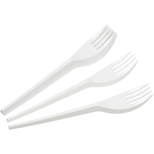Вилка одноразовая 165мм, белая, КОМУС ПС 100шт/уп